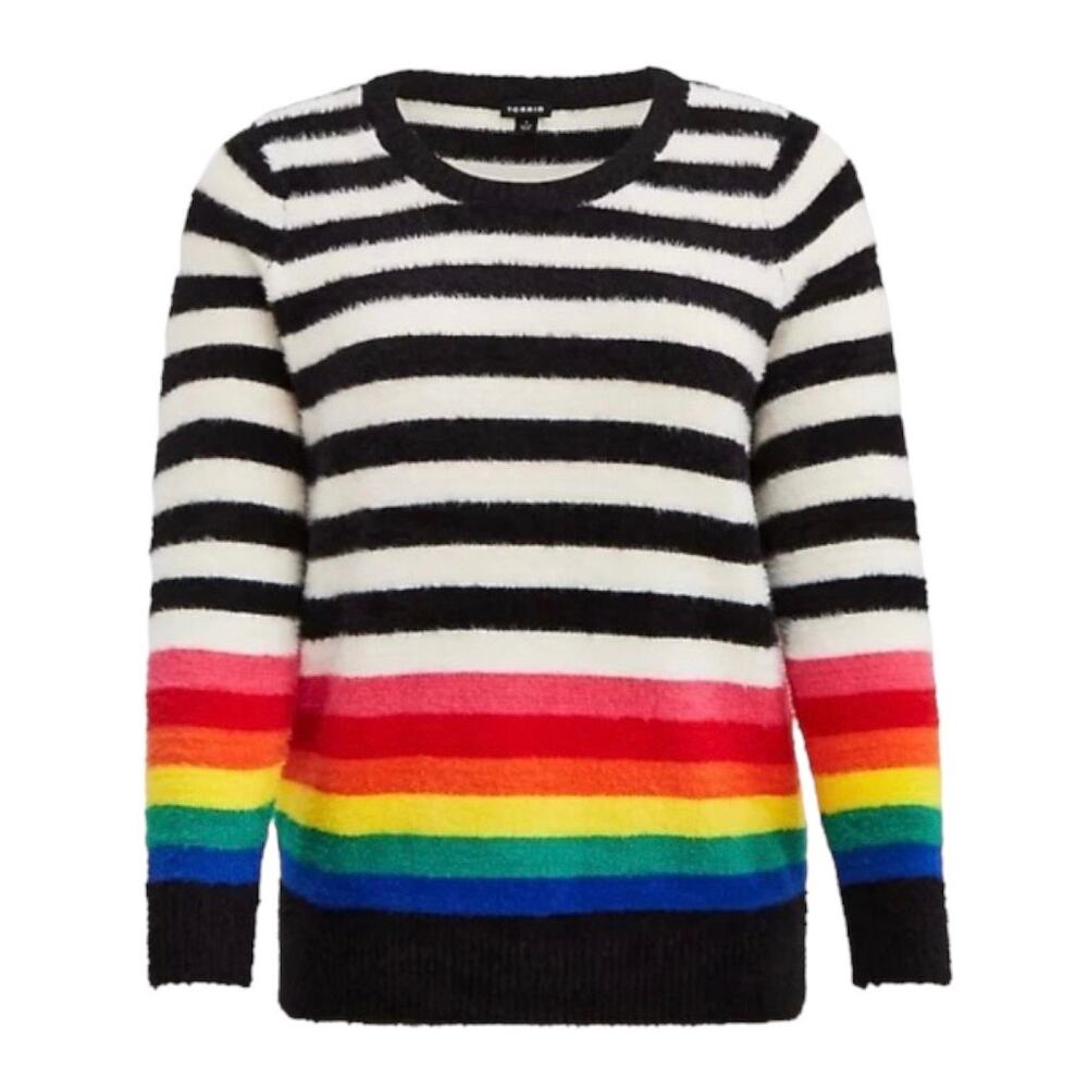 TORRID Colorful Striped Rainbow Sweater Plus Size 4